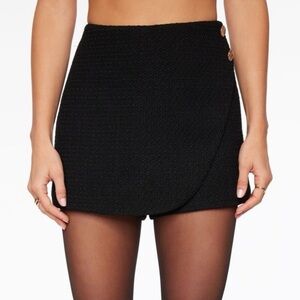 Dynamite Tweed Gold Button Skort